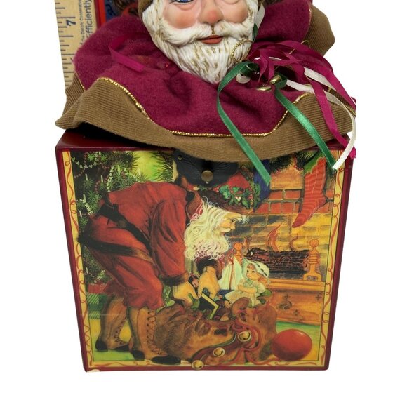 VTG 1986 Enesco Santa Jack-in-the-Box Musical ’Twas the Night Before Christmas - Picture 4 of 10